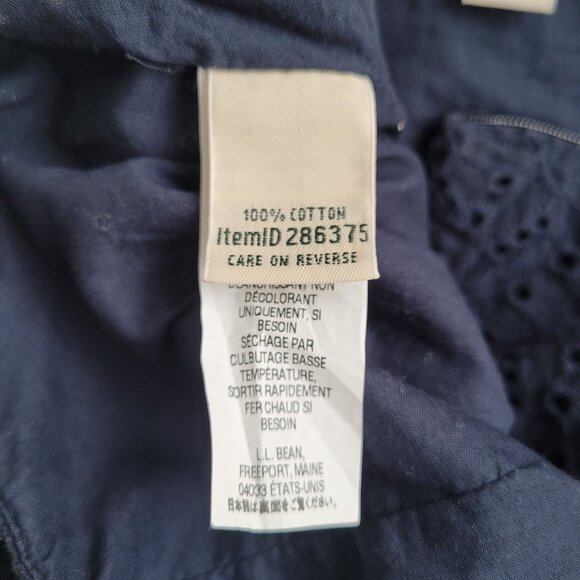 L.L.Bean Navy 100% Cotton Broderie Anglaise Mini Skirt-Size 14 - Picture 7 of 7